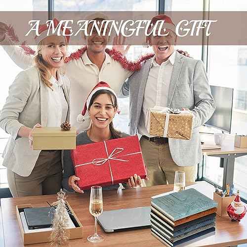 Seajan 24 Pcs Employee Appreciation Gifts Team Appreciation Gift Bulk 12 Inspirational A5 Leather Journals 12 Motivational Metal Ballpoint Pens Thank You Notebooks for Christmas Coworker Teacher Men