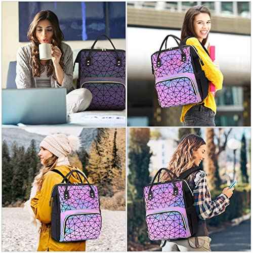 LOVEVOOK Geometric Luminous Purses and Handbags for Women Holographic Reflective Crossbody Bag Wallet