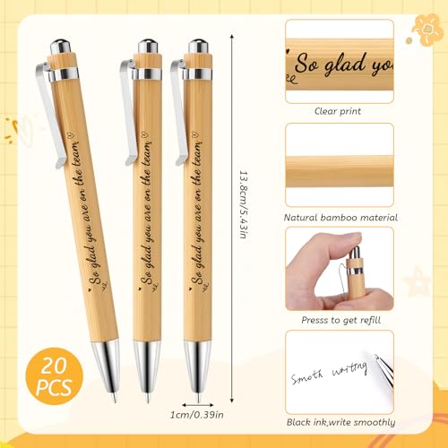 20 Sets Employee Appreciation Gifts Bulk Team Gifts Inspirational Spiral Notebook Journal with Sticky Notes Motivational Bamboo Pens for Coworker Nurse Teacher Office Staff Volunteer Thank You Gifts