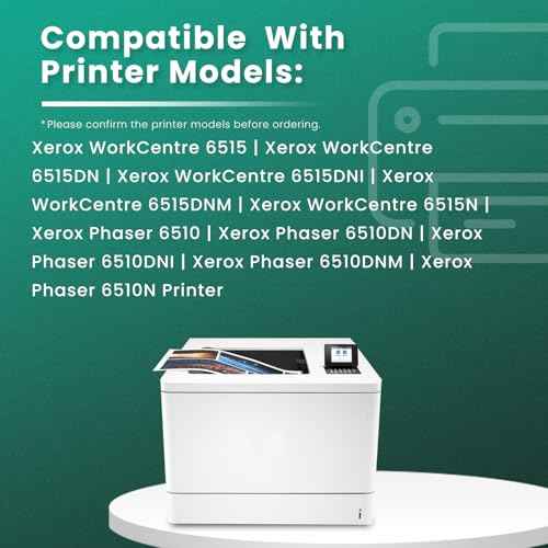 GREENBOX WorkCentre 6515 Phaser 6510 Compatible Toner Cartridge Replacement for Xerox 6515 106R03480 106R03477 106R03478 106R03479 for Xerox Phaser 6510, WorkCentre 6515 Printers Ink (1BK/C/Y/M)