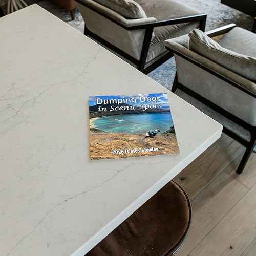 2026 Dumping Dogs in Scenic Spots Monthly Wall Calendar - Pooping Dogs Calendar | 12" x 24" | 2026 Prank Gift White Elephant or Gag Gift Calendar 2026