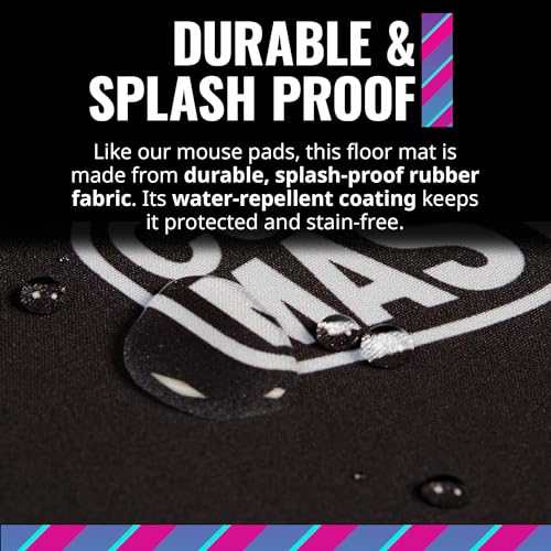 Cooler Master FM510 Gaming Floor Mat, Splash-Proof Surface, Anti-Fray Stitching, Anti-Slip Floor Protector for Computer Gaming Desk Chair, Carpet, Hard Wood, and Tile Floor