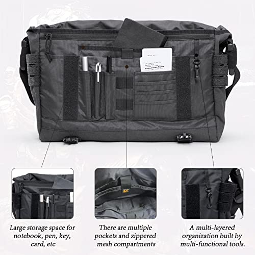 VEAGIA Messenger bag Laptop bag Briefcase Molle system Tactical style Detachable shoulder strap Shoulder Bags