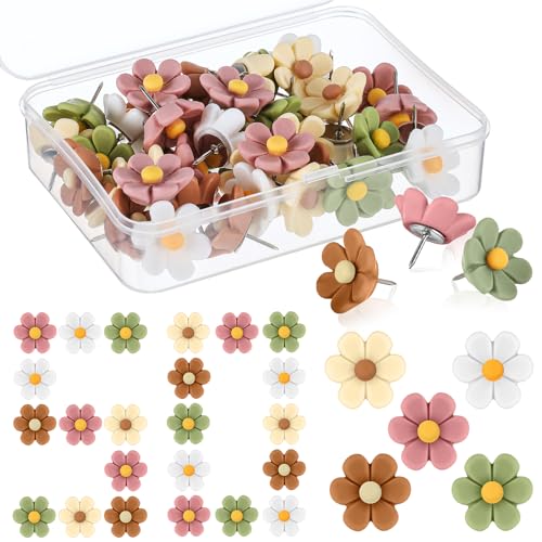 Dispowreath Flower Push Pins 50-pack Boho Small Flower Set