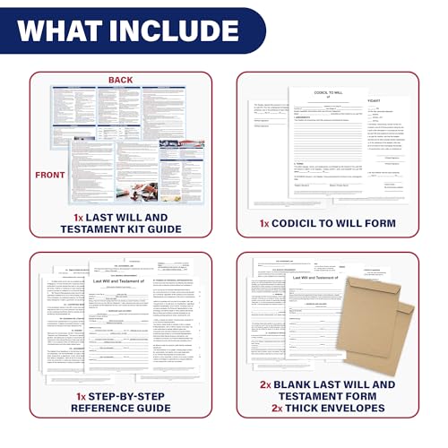 Last Will & Testament Kit 2025 – DIY Legal Will with 2 Blank Forms & Codicil Guide