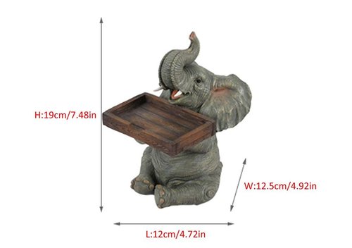 Elephant Business Card Holder - Cute Countertop Table Top Resin Elephant Display Figure Ornament Desk Business Card Organizer for Desk Office Restaurant Home Decor Business Name Card