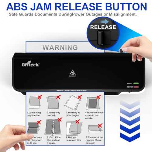 9 inch Laminator Machine with 40 Laminating Sheets, A4 Thermal Laminator with 2-Min Faster Preheat, Laminating Machine 8.5 x 11 for Office, School and Home Use, Auto Shut-Off, NTC Technology