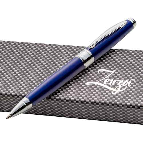 ZenZoi Blue Ballpoint Pen Set - Elegant Executive Pen for Men, Women. High End Pen Gift Box W/Luxury Pen & Premium Gel Ball Point Ink Refills. Great Smooth Writing Pen For Office Or Home