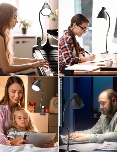 BOHON Black LED Desk Lamp with 5 Color Modes and Dimming, Eye-Care Reading Light