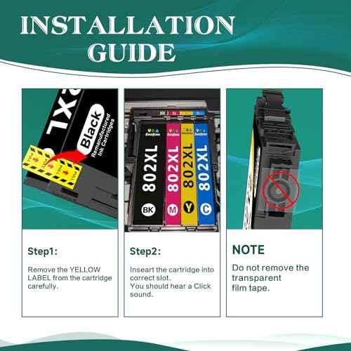 802XL Ink Cartridges Combo Pack Remanufactured 802 XL for Epson 802 Ink Cartridges T802 T802XL High Yield for Epson Workforce Pro WF-4740 WF-4720 WF-4734 WF-4730 EC-4020 EC-4030 EC-4040 (4 Pack)
