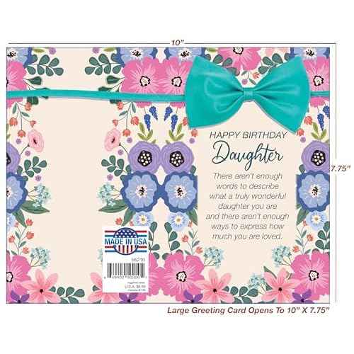 Chuck's Card-O-Rama - Daughter Birthday Card - Made in Chicago - Perfect Size: Opens to a generous 10¡ȡ¿ 7.75¡È - Beautiful - 95210