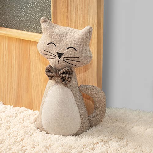 Marwood Cat Stuffed Door Stopper – Cute Fabric Door Holder for Home & Office