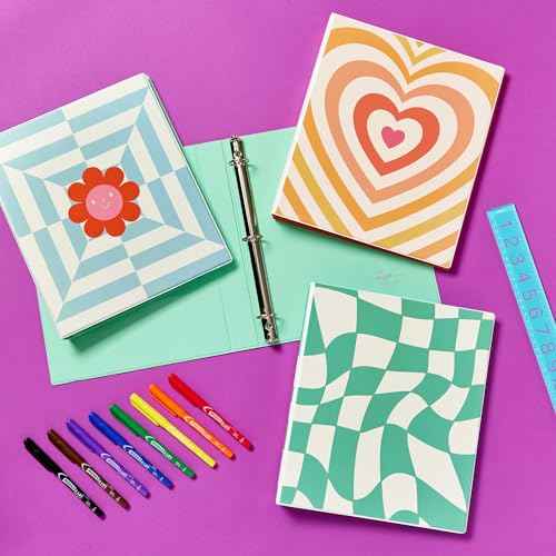 Avery 3 Ring Binder, 1 Inch Round Rings, Retro Collection, Flower Power (26802)