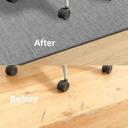 Office Chair Mat for Hardwood Floors,Thick Rubber Mat ? Heavy Duty Anti-Slip Protection for Rolling Chairs, Home Office Desk Rug (Dark Grey, 36"¡¿48")