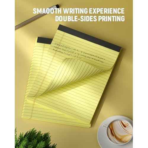 Legal Pads 8.5 x 11, 3 Pack Yellow Note Pads 8.5 x 11 Writing Pads Perforated Paper Tablets 8-1/2 x 11 Wide Ruled Legal Notepads Lined Pads of Paper Notepads Yellow Notebook 30 Sheets Per Notepad