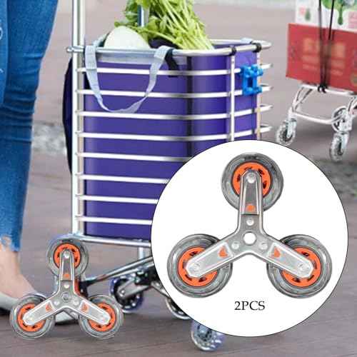 2X Stair Climbing Wheels Shopping Cart Wheels Replacement Accessories,Portable Stair Climber Utility Cart Stair Wheels