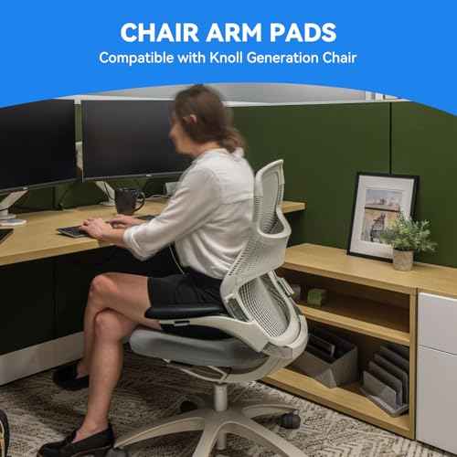 Armrest Pads Replacement for Knoll Generation Chair, only Suitable for high-Performance Swivel Adjustable Direction Generation Chairs, Black£¨1 Pair£©