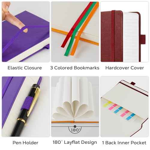 3 Pack Journals Notebooks, B5(7.1'' X 10'') Thick Notebook Journal College Ruled Bulk, Large Hardcover Leather Bound Lined Notebook Journal Set for Women Men Work Writing, Multicolor