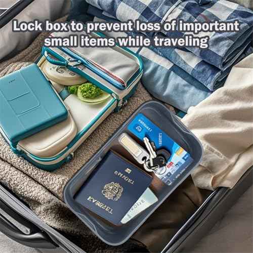 Medication Lock Box,Small Lockable Storage Box with Combination Code for Phone,Medicine Safe,Food, Home,Refrigerator,Office,Personal Items,Travel,Gift