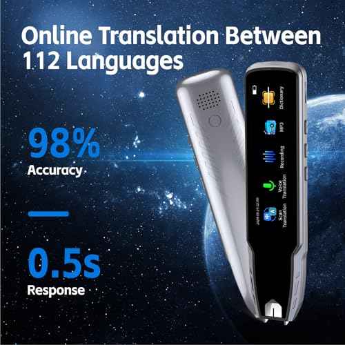 Translator Pen & Scan Reader Pen for Dyslexia,Language Learners & Learning Difficulties,Translation Pen for 112 Languages (Silver and Black)