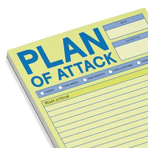 6-Count Knock Knock Plan of Attack Pads - Daily Planner Pads & To Do List Notepads, 6 x 9-inches each (Pastel)