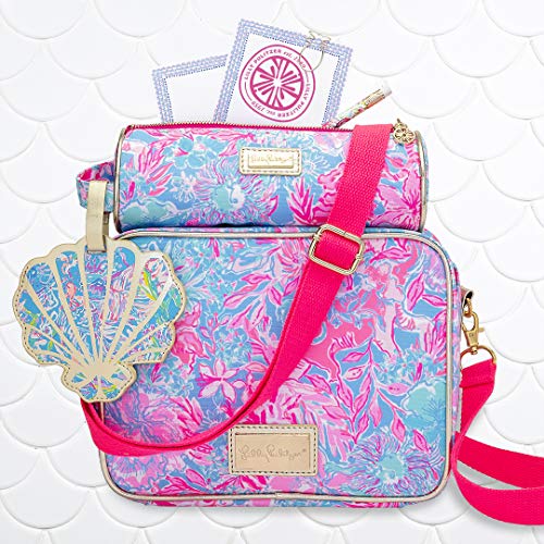 Viva La Lilly Lilly Pulitzer Pink Pencil Pouch with Handle - Travel Cosmetic Bag