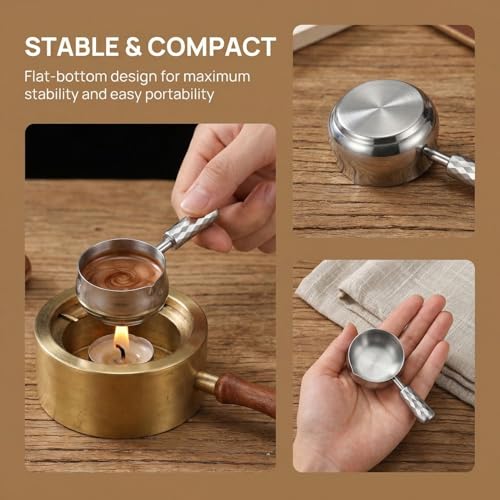 60ml Stainless Steel Wax Seal Scoop with Handle for Sealing Stamp and DIY Crafts