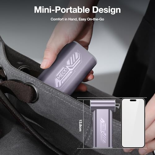 MECO ELEVERDE Compressed Air Duster 180000RPM Mini Electric Air Duster 4 Gear Turbo Fan Car Dryer Air Blower Cleaning kit Cordless Dust Blower for Car Home Office Replace Canned Air (Purple)
