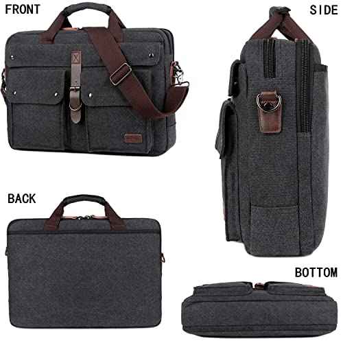 Stylish 17 inch Canvas Laptop Bag Messenger Bag Briefcase Vintage Crossbody Shoulder Bag Military Satchel for Men BC-07