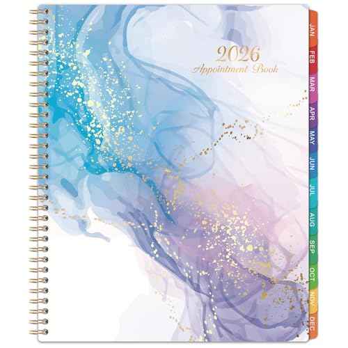 2026 Appointment Book - Daily Planner 2026 from Jan. 2026 - Dec. 2026, 30-Minute Interval, Hourly Planner 2026 with Colorful Tabs and Inner Pocket, 8.5" x 11"