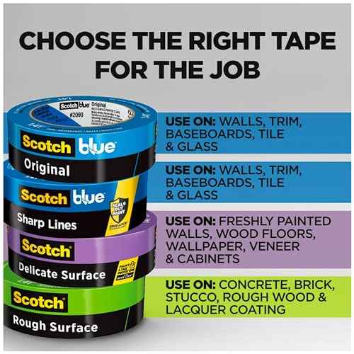 Scotch Painter's Tape Original Multi-Surface Painter's Tape, 1.41 Inches x 60 Yards, 8 Rolls, Blue, Tape Protects Surfaces and Removes Easily, Multi-Surface Painting Tape for Indoor and Outdoor Use