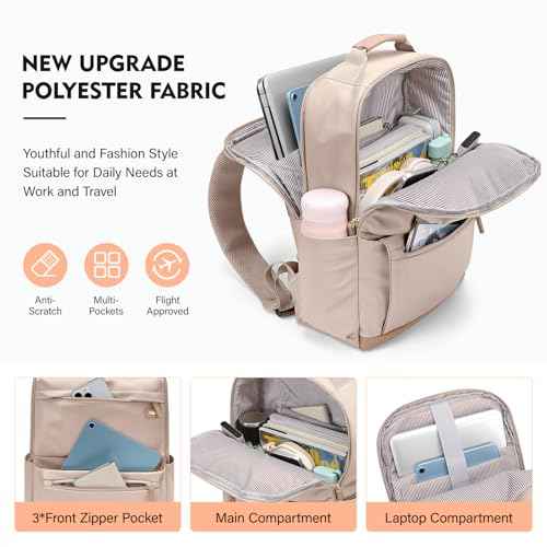 VNINE Laptop Backpack for Women, Fashion Travel Backpack Fits 15.6 Inch Laptop Water Resistant Computer Backpack for College Teacher Nurse Business Large Capacity Casual Daypack