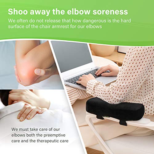 LargeLeaf Extra Thick 2-Inch Memory Foam Armrest Pads (Pack of 2) Black / X-Large