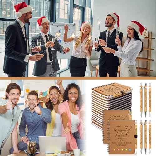 20 Sets Inspirational Notebook Bulk Christmas Employee Appreciation Gifts Spiral Weekly Planner Notebook with Sticky Note bamboo Pens for Holiday Coworker Nurse Staff (May You Be Proud)