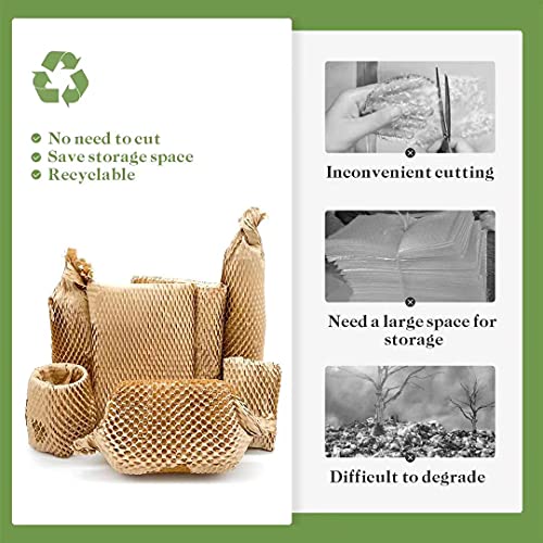 Aspamms Honeycomb Packing Paper 15" x 131' Khaki Recyclable Cushioning Wrap for Moving & Shipping