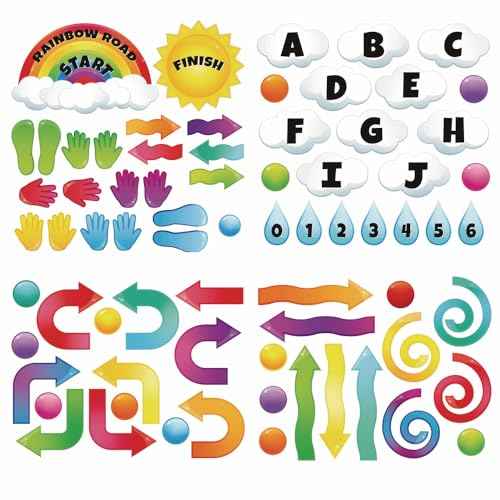 Really Good Stuff Rainbow Sensory Path Decals for Floor & Wall - Deluxe Sensory Kit (159 Decals) - Rainbow Stickers for Classroom - Teacher Essentials and Must Haves.