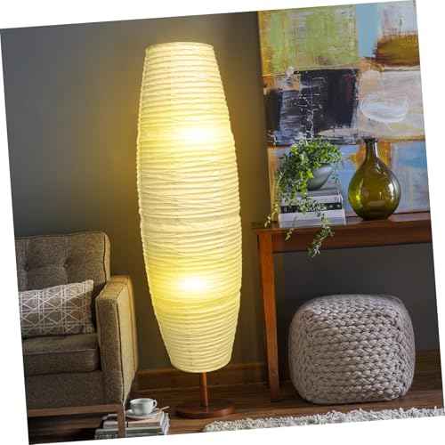 Beaupretty Paper Floor Lamp Shade Rice Paper Floor Lamp Cover Standing Corner Lamp Cover Light Bulb Cage Guard For Bedroom Living Room White