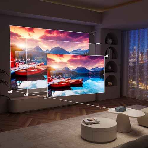 Mini WiFi Bluetooth Projector, 720P Projector Built in Speaker, Portable Video Projector, Home Movie Projector Compatible with HDMI/USB/Smartphone