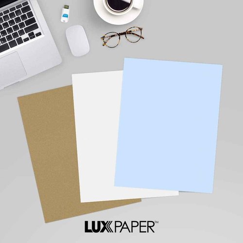 LUXPaper 8.5" x 11" Paper | Letter Size | Baby Blue | 80lb. Text | 250 Qty
