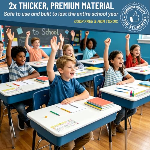 30 Pcs Self-Adhesive Nameplate Pockets 9.9 x 3.9 Inches Thick PVC Clear Desk Name Tag Holders for Classroom & Office