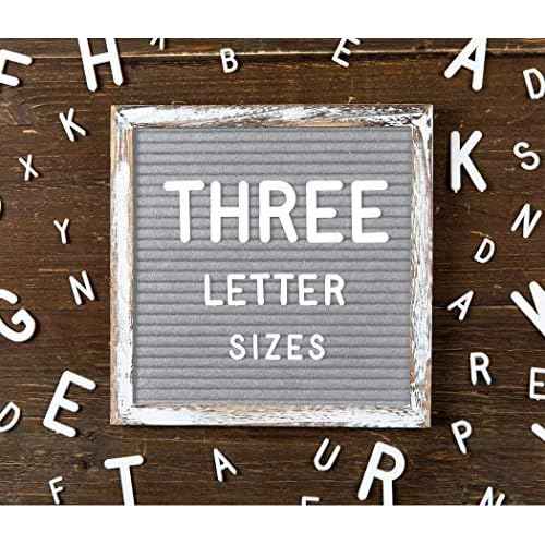 Little Hippo Grey Felt Letter Board Sign 10x10 Inch with 690+ PRE-Cut Letters - Rustic Wood Message Board with Letters and stand, Baby Announcement Sign, Back to School Felt Board