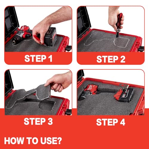 4 Pack 17 X12 X 1 Inch Tool Box Foam,Tool Shadow Foam Inserts For