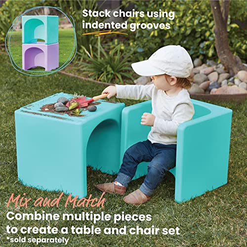 ECR4Kids Tri-Me 3-in-1 Multipurpose Cube Chair - Indoor/Outdoor Aqua