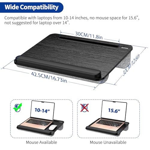 BESIGN LT08 Portable Laptop Stand with Cushion - Fits 10-14 Inch, Black & Gray