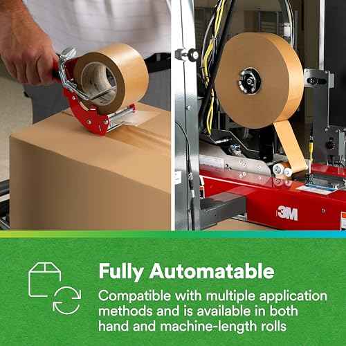 3M Scotch Performance Paper Box Sealing Tape 570, 1.9" x 55 yd (48 mm x 50 m), 1 Roll, Brown, Recycle-Compatible, Great for Packaging, Shipping, and Moving