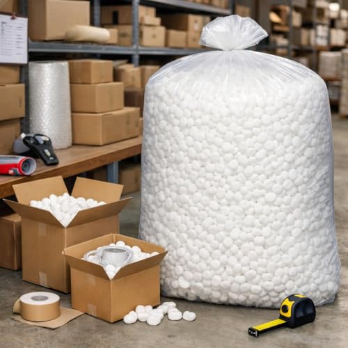 Ubi Market Loose-Fill Packing Peanuts, 8 Cubic Feet, Lightweight