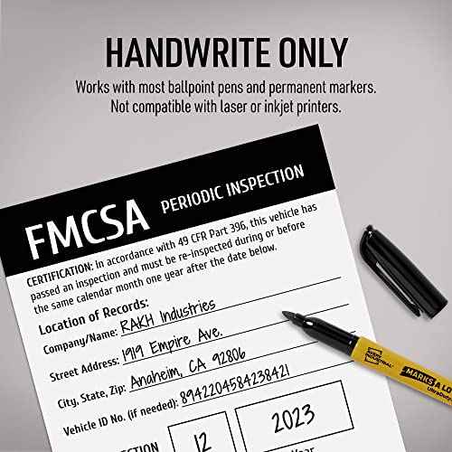 Avery FMCA Periodic Inspection Stickers, Waterproof, UV Resistant, Preprinted, Handwrite Only, 4" x 4", 100 Stickers