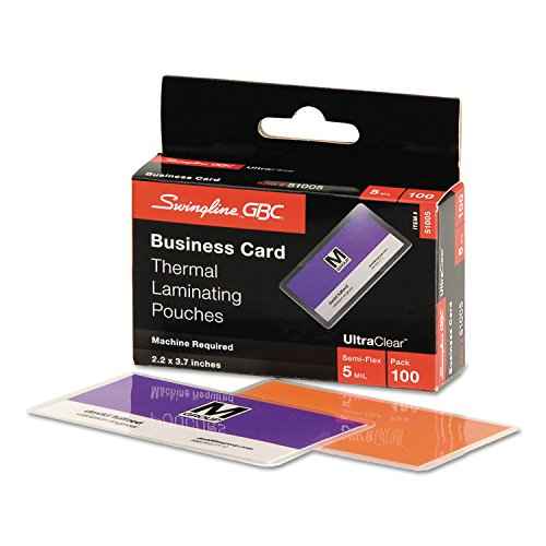 Swingline GBC 51005 UltraClear Thermal Laminating Pouches, 5mil, 2 3/16 x 3 11/16, Business Card,100