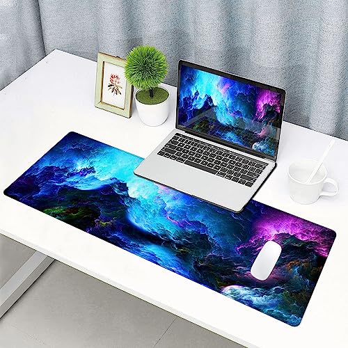 SANWUMIAN 15 Dazzling Galaxy Large Gaming Mouse Pad 31.5x11.8 Inch Non-Slip Desk Mat