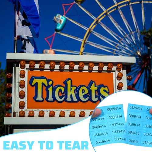 Kosiz 800 Sheets Raffle Ticket Sheets Blue Chinese Auction Tickets with 25 Bid Numbers Per for Fundraising Basket Silent Auction Activity Fundraiser Prizes Church Events